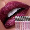 8pcs Sparkling Liquid Lipstick Set - Moisturizing, Shimmering Gloss In Reds, Purples & Berry Tones for All Skin Types - Perfect for Holiday Parties