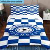 3pcs Soccer Club Emblem Design Printed Bedding Set Duvet Cover Closure Includes 1 Duvet Cover & 2 Pillowcases Bedding Sets Home Decor Gifts
