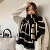 Winter New Imitation Cashmere Letter Jacquard Scarf Women's Thickened Versatile Scarf Double-sided Fashion Fringed Warm Shawl