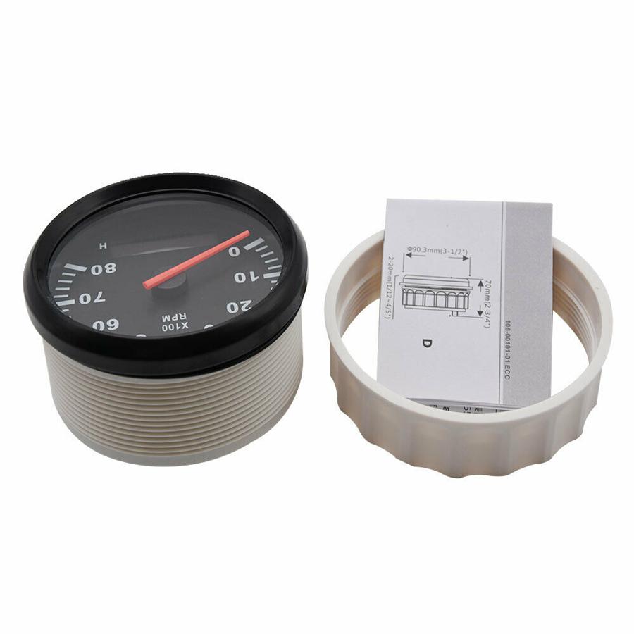 85mm Car Tachometer Tacho Gauge 8000 RPM Meter Red LED Backlight Stepper Motor