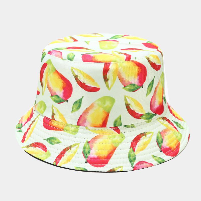 Fruit Pattern Fisherman Hat With Wide Brim For Summer Sun Protection And Casual Wear