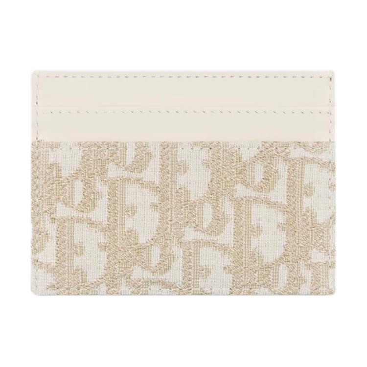 Dior 30 Montaigne Freesia Metal CD Logo Fabric Card Holder Men accessories Gold S2152UQDL-M01E