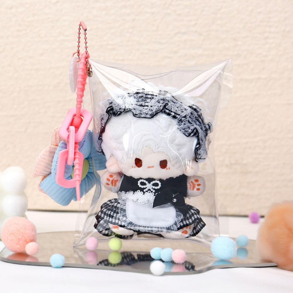 Transparent Doll Storage Pouch Flower Keychain Outdoor Doll Display Bag  Plush Doll