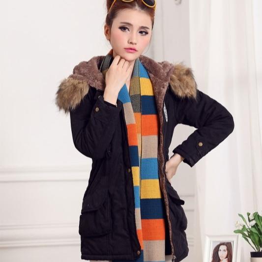 Зимняя теплая женская парка средней длины, куртка, регулируемая кулиска на талии, капюшон, повседневное однотонное пальто