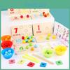 Wooden Arithmetic Multifunctional Clip Bead Learning Board Kid Puzzle Toy Set