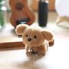 Dog Animal Stuffed Keychain Wagging Tail Short Fur Plush Toy Bag Decor Accessory