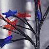 Солнечные садовые фонари к 4 июля, Красно-бело-синяя гирлянда со звездами для улицы, Водонепроницаемый гибкий дизайн, Патриотический флаг для двора, дорожки, патио
