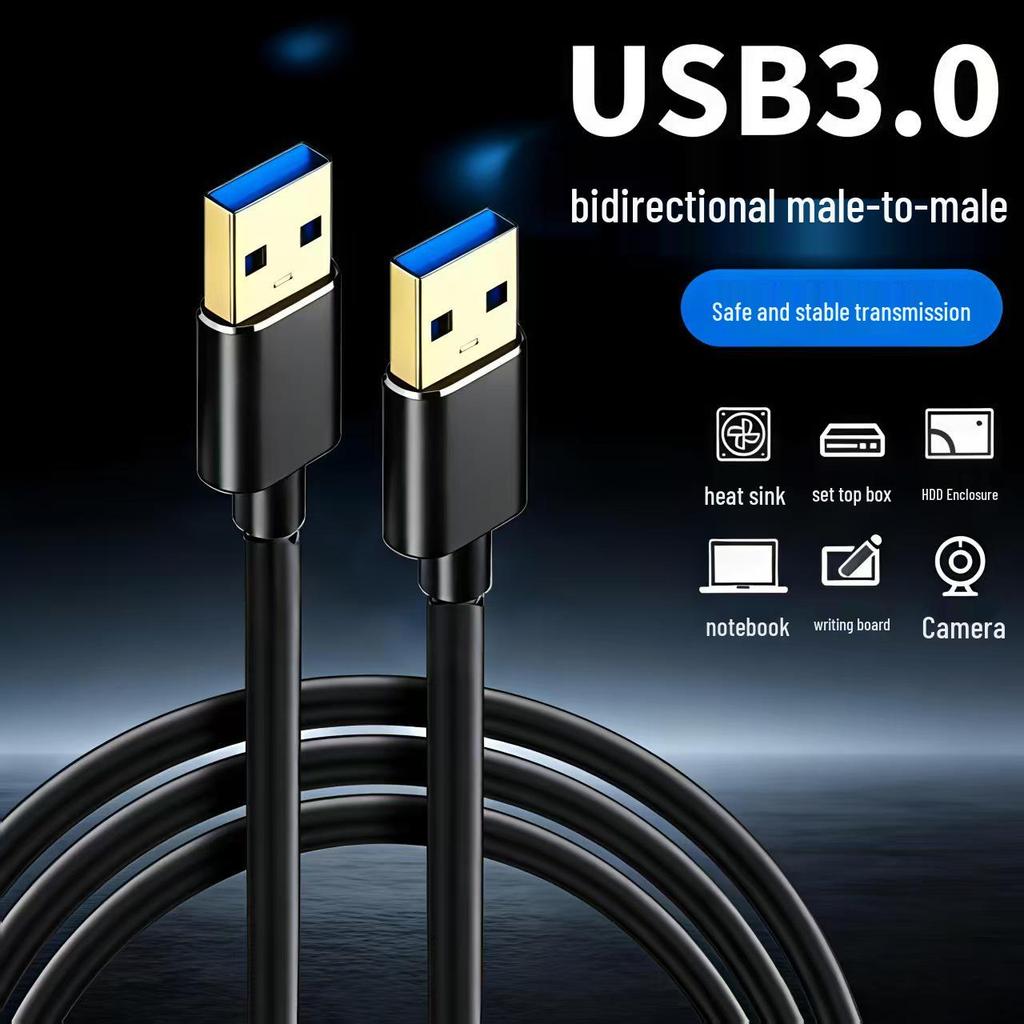 Двухсторонний USB 3.0 кабель для передачи данных (два male разъема), высокоскоростной для корпуса жесткого диска, охлаждающей подставки для ноутбука, ТВ-приставки