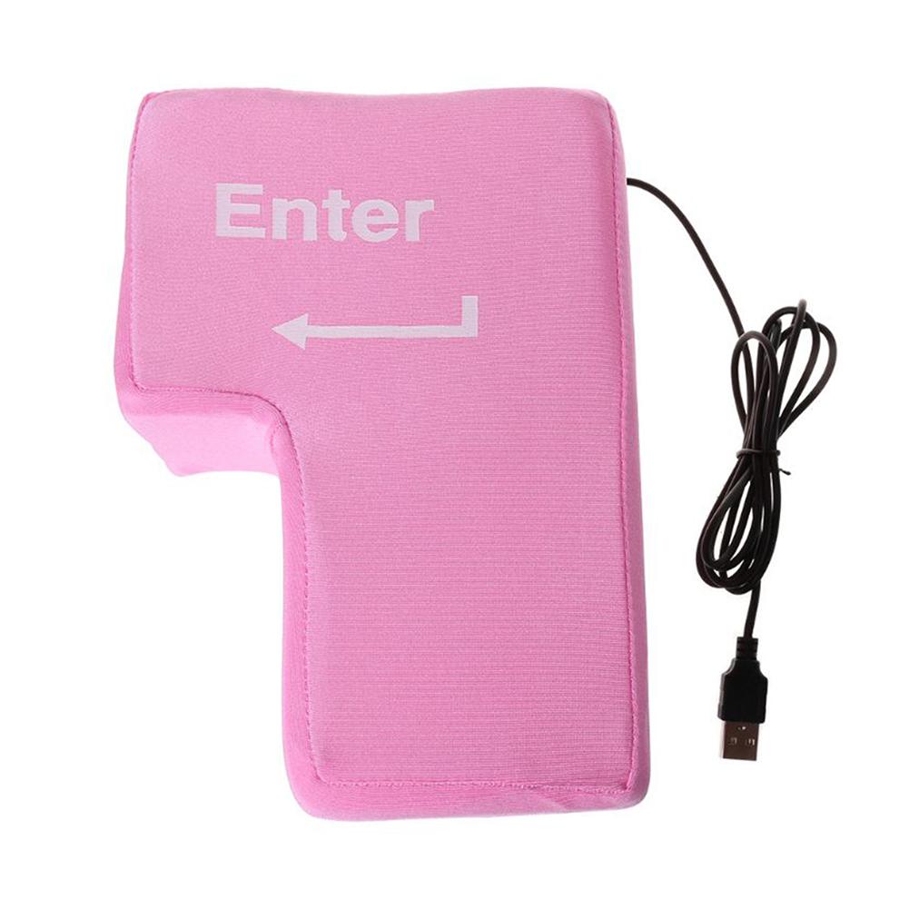 Anti-Stress Computer Huge Enter Key Big Giant USB Keyboard Vent Button Pillow Office Desktop Notebook Stress Reliever Gift