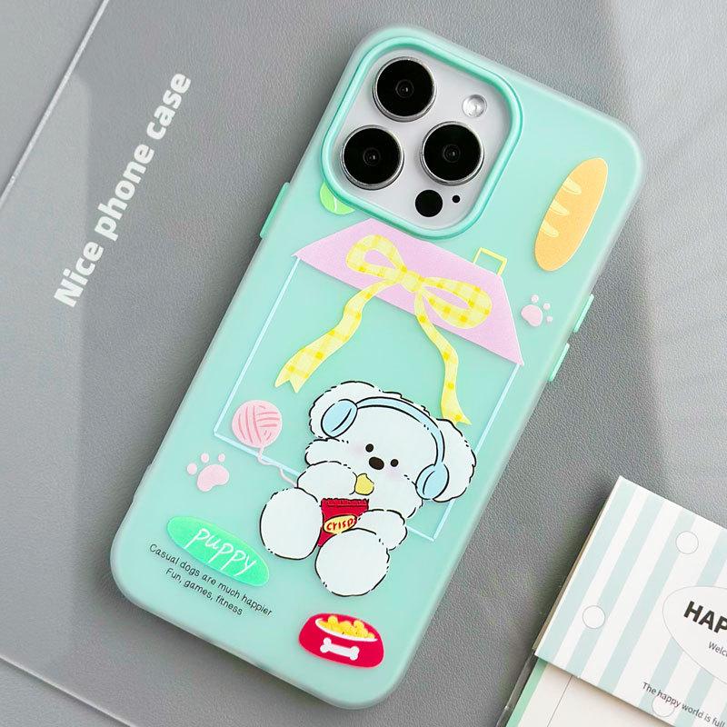 Мультяшный чехол Zhitai Jelly Skin для iPhone 16/15 Pro Max/14/13/12/X (женский)