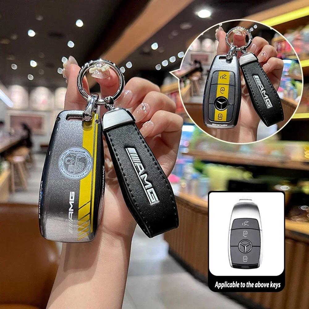 Car Sticker Car Smart Remote Key Case Cover Shell Bag For Mercedes Benz AMG A C E S G Class GLC CLE CLA W177 W205 W213 W222 X167