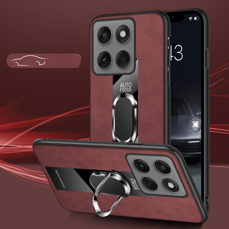 Sheepskin Cases for Honor 400 Smart Magnetic Ring Holder Cover for Honor X7D 4G 5G PU Leather Shockproof Stand Case Bumper Shell
