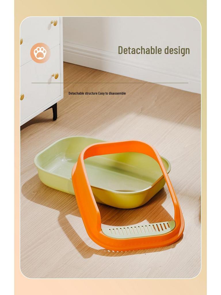 Large Semi-Enclosed Thickened Cat Litter Box with Scoop - Anti-Splash Design