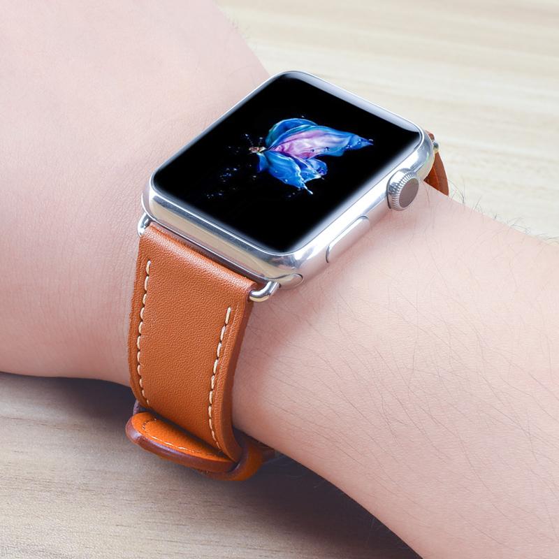 Кожаный ремешок для Apple, ремешок для часов 44 мм, 40 мм, 45 мм, 41 мм, 38 мм, 42 мм, браслет из натуральной кожи с одним туром, iWatch series 5, 4, 3, 6 se 7