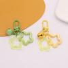 Hollow Five-Pointed Star Bell Pendant Car Hanging Keychain Candy Color Bag Keyring Diy Jewelry Making Key Ring For Women Girl