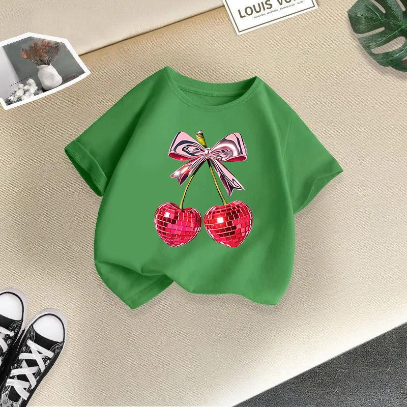 Children's Casual Short-sleeved T-shirt - Summer Girl's Cute Cherry T-shirt