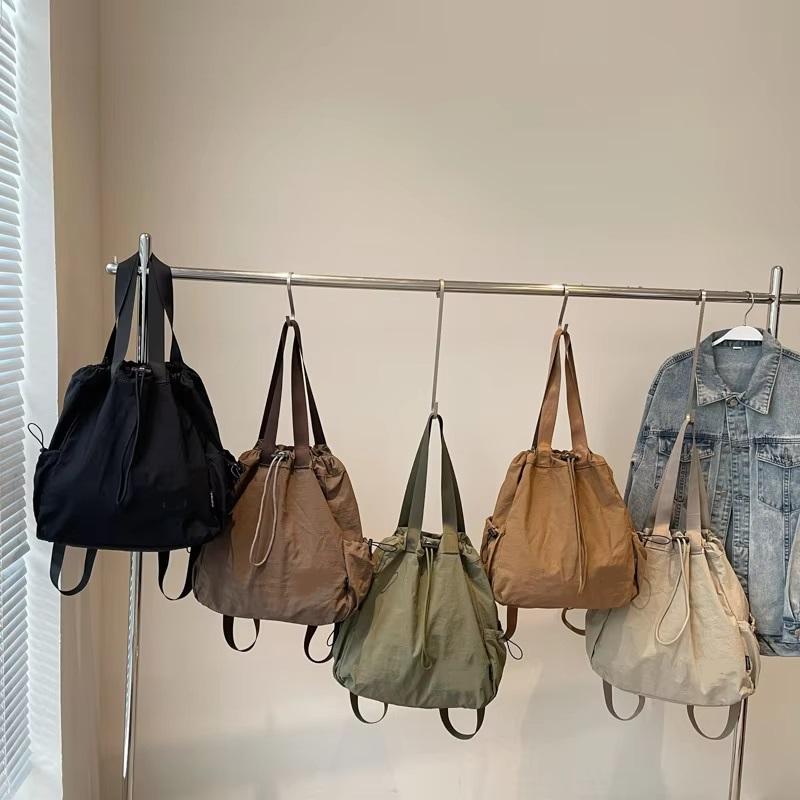 Multi-functional Backpacks For Women Nylon Large Capacity Shopper Shoulder Totes Drawstring Bag Bucket Travelling Rucksack