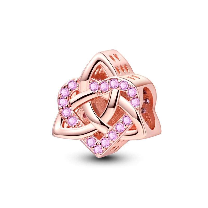 Медные Подвески Оригинальный Дизайн Синие Глаза Циркон Кот Собака Бусина Сердце Подвеска Для Браслета Своими Руками Для Женщин Свадебные Украшения Подарок