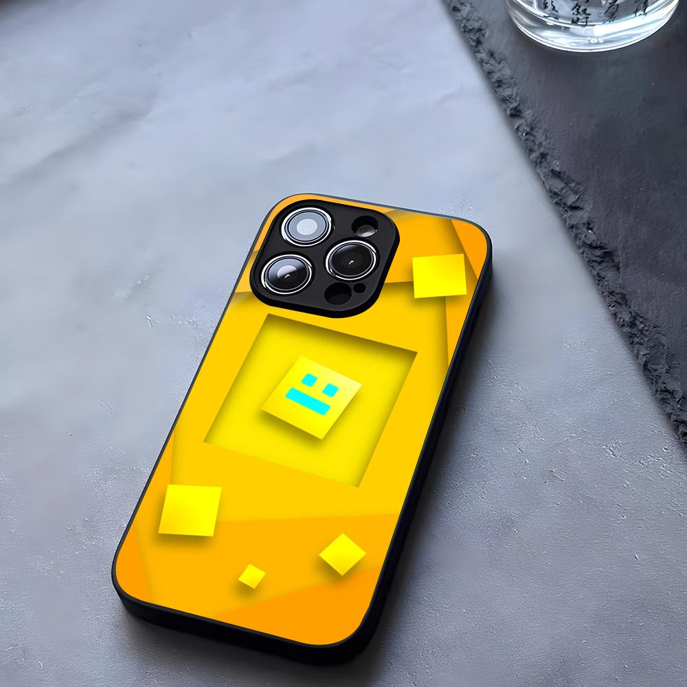 Чехол для телефона Geometry Dash Закаленное стекло Для IPhone 17 13 14 16 12 15 11 Pro Max Plus Mini X XR SE2020 Coque