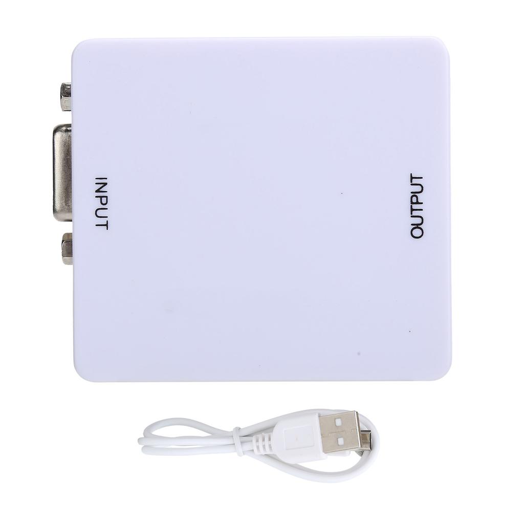 Конвертер VGA в интерфейс мультимедиа высокой четкости Mini HD 1080P Адаптер-конвертерБелый