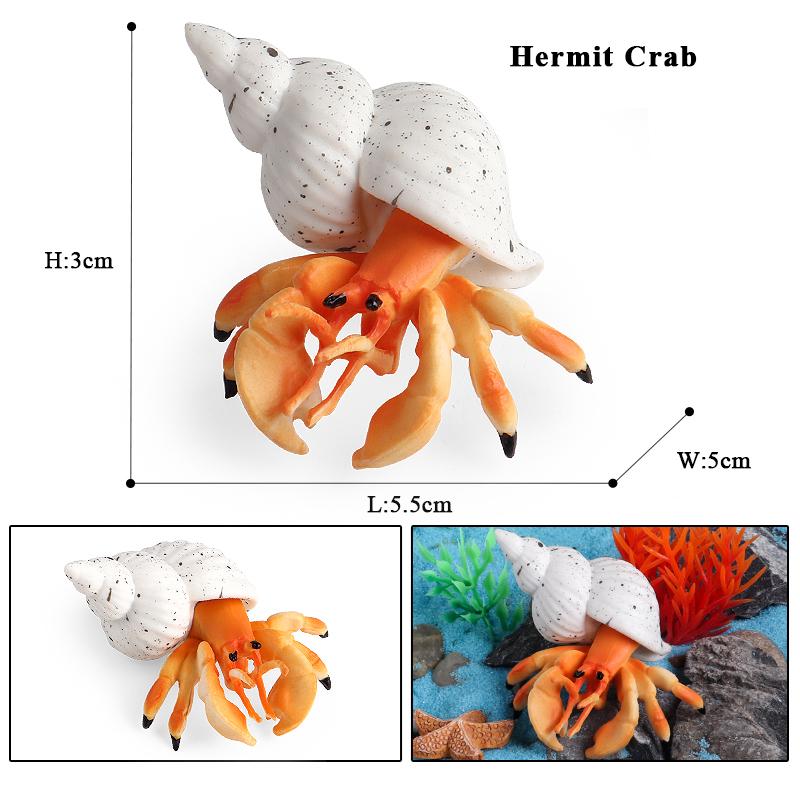 Oenux Морская звезда Океана Морской анемон Коралл Медуза Кальмар Креветка Краб Акула Животные Модель Фигурки ПВХ Миниатюра Детская Игрушка Подарок