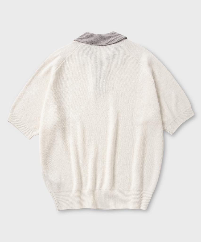 NONBLANK Raglan Half Sleeve Collar Knit_Ivory