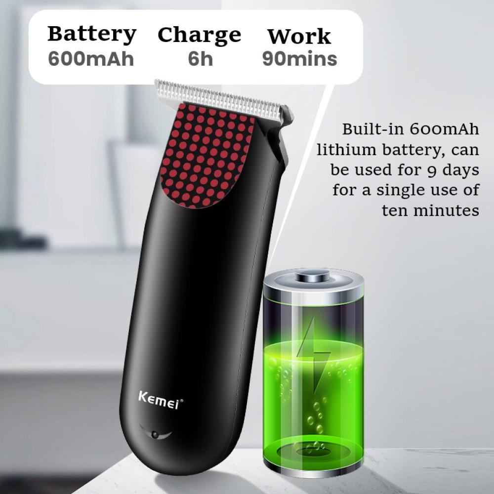 KM-889 Rechargeable BaldProfessional Pocket Cordless Hair Clipper Compact Mini Electric Beard Hair Trimmer Small Portable