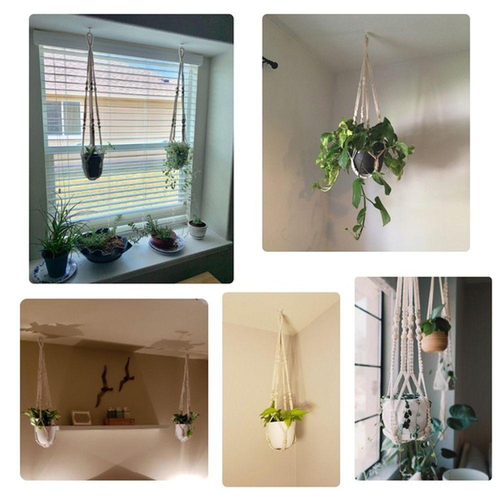 Indoor Hooks Macrame Hanging Basket Flower Pot Holder Garden Hanging Rope Plant Hanger