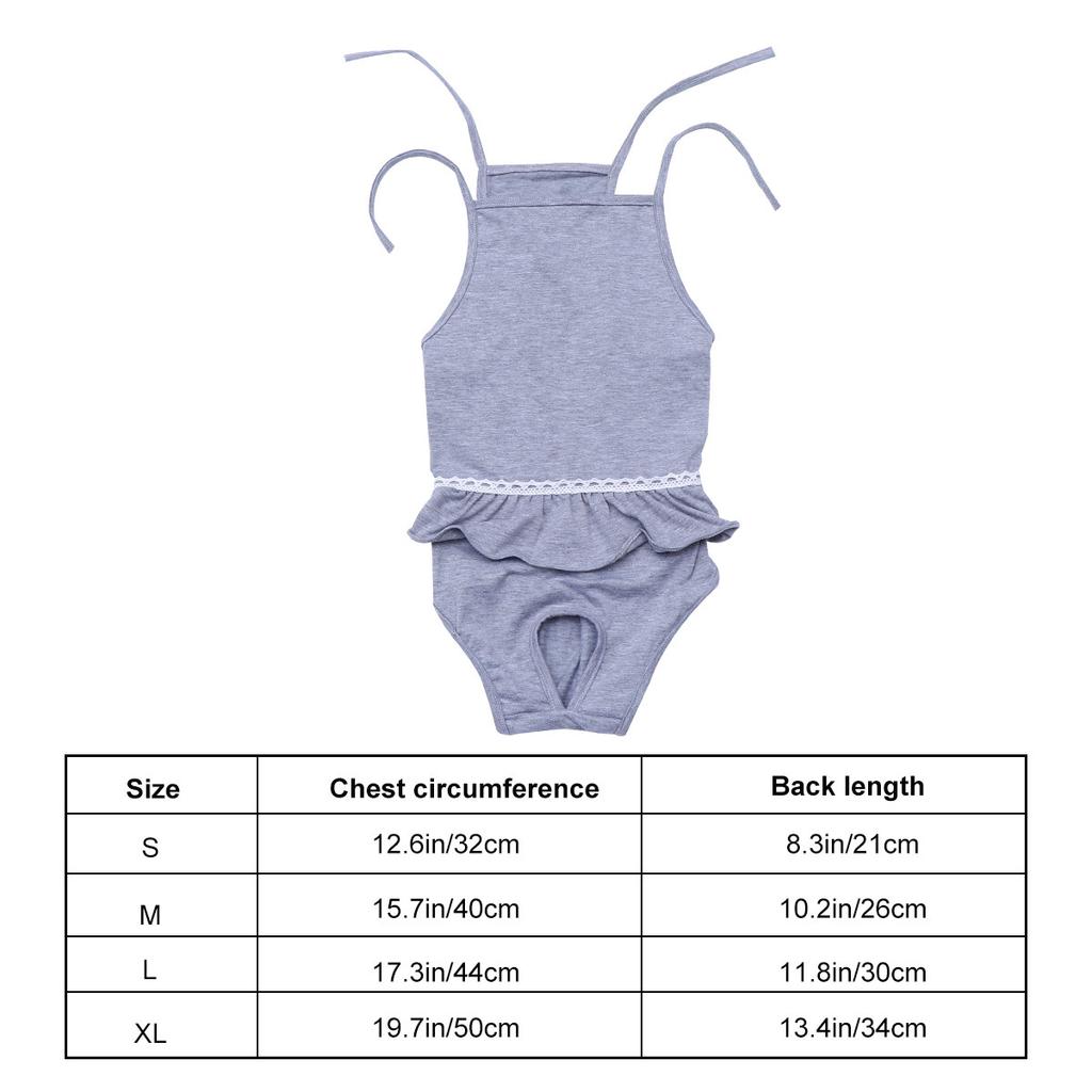 1Pcs Female Dog Menstrual Diaper Underwear Pet Period Pants Light Grey Size S One-Piece Dog Diaper Washable Pet Underwear
