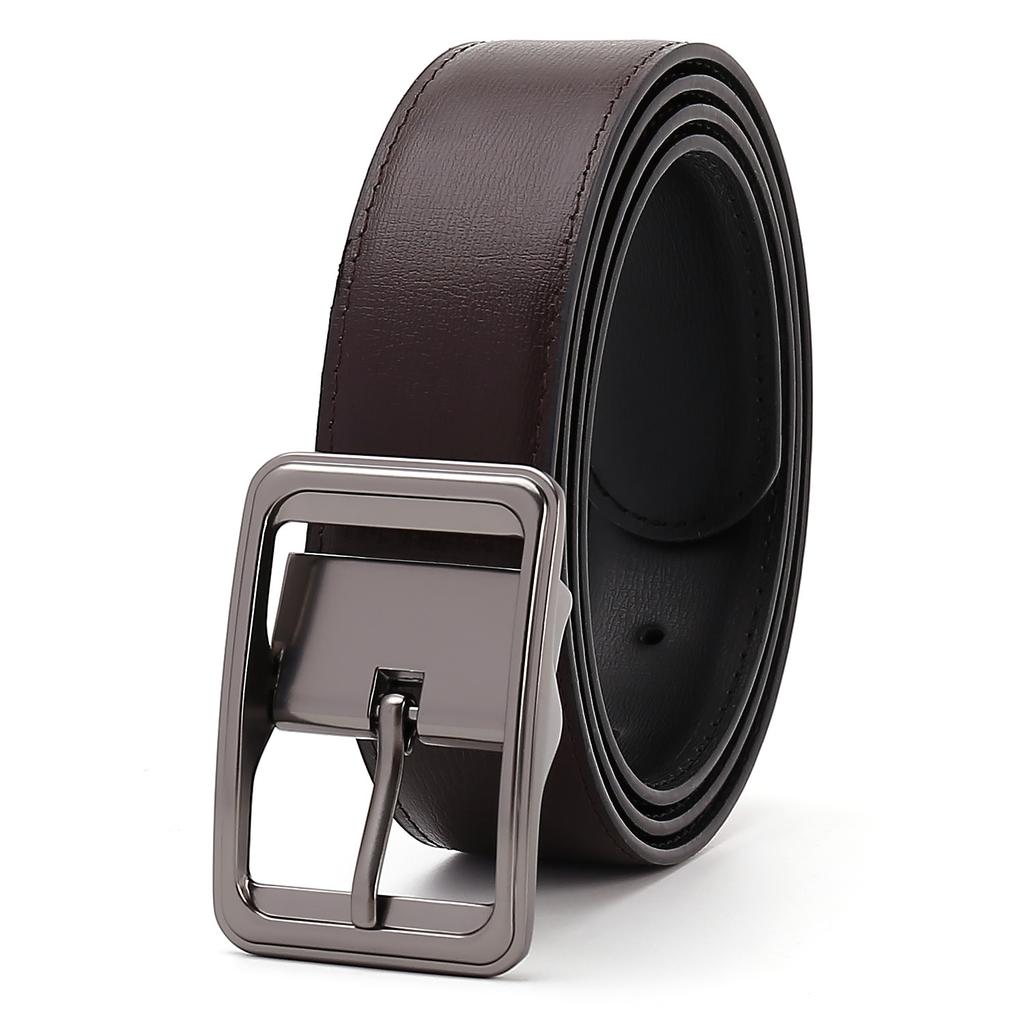 Ремень с японской пряжкой, мужской кожаный повседневный двухслойный ремень из коровьей кожи, мужской ремень высокого класса