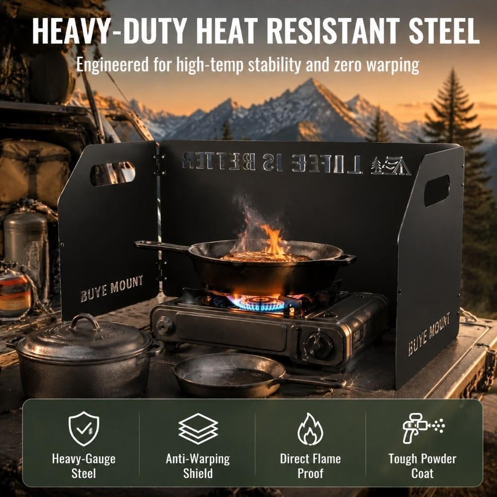 Windproof Wind Blocker Storage Bag Included Tri-Fold Gas Cover Camping Stove Windscreen Picnic