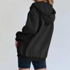Solid Color Long Sleeve Pocket Hooded Zipper Thickened Pullover Sweatshirt for Women