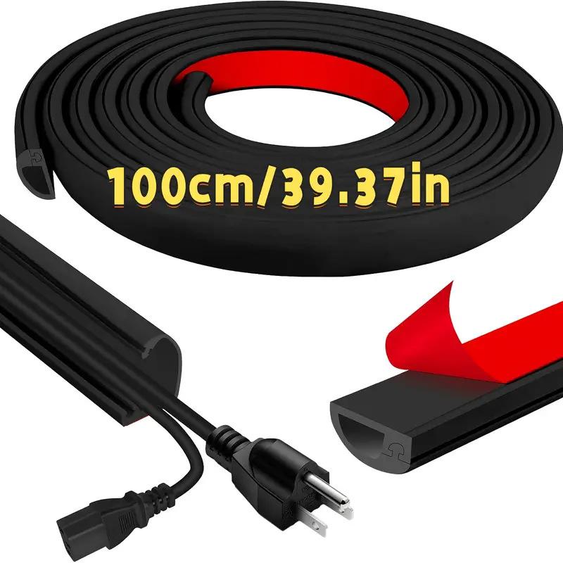 1PCS 1/2meters Flexible Floor Cable Cover Cord Self-Adhesive All Cord Hider Internet Wire Duct Duct Slot Cable Manage