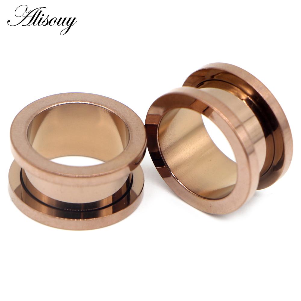 Alisouy 2 шт. 2-30 мм ушные манометры из нержавеющей стали 316L, заглушки для ушных туннелей, украшения для пирсинга, расширители для ушей, расширители и туннели