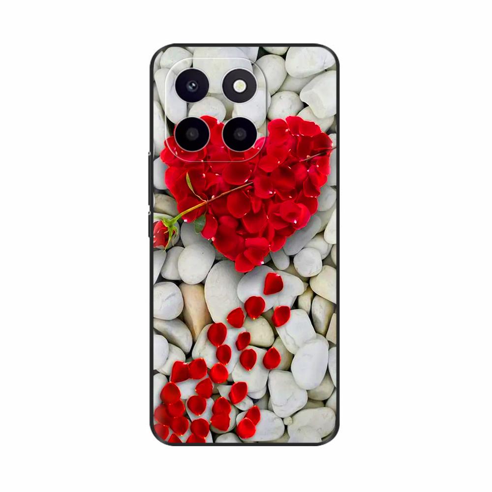 Чехол для Honor X6c Милый ТПУ Силиконовый Чехол для Телефона Для Honor X6c Задняя Крышка HonorX6c X 6C С Принтом Цветов Мягкий Силикон Coque Fundas