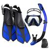 Mask Fins Snorkel Set, Snorkeling Gear for Adults, Panoramic View Snorkel Mask Anti-Fog, Adjustable Dive Flippers, Dry Top Snork