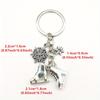 Fashion Vintage Skates Snowflake Pendant Key Ring Skating Key Chain Keychain Jewelry Christmas Gifts
