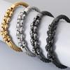 Готический мужской браслет с черепом для мужчины Стимпанк 6 мм шириной Плетеный браслет-цепь из нержавеющей стали Ювелирный аксессуар
