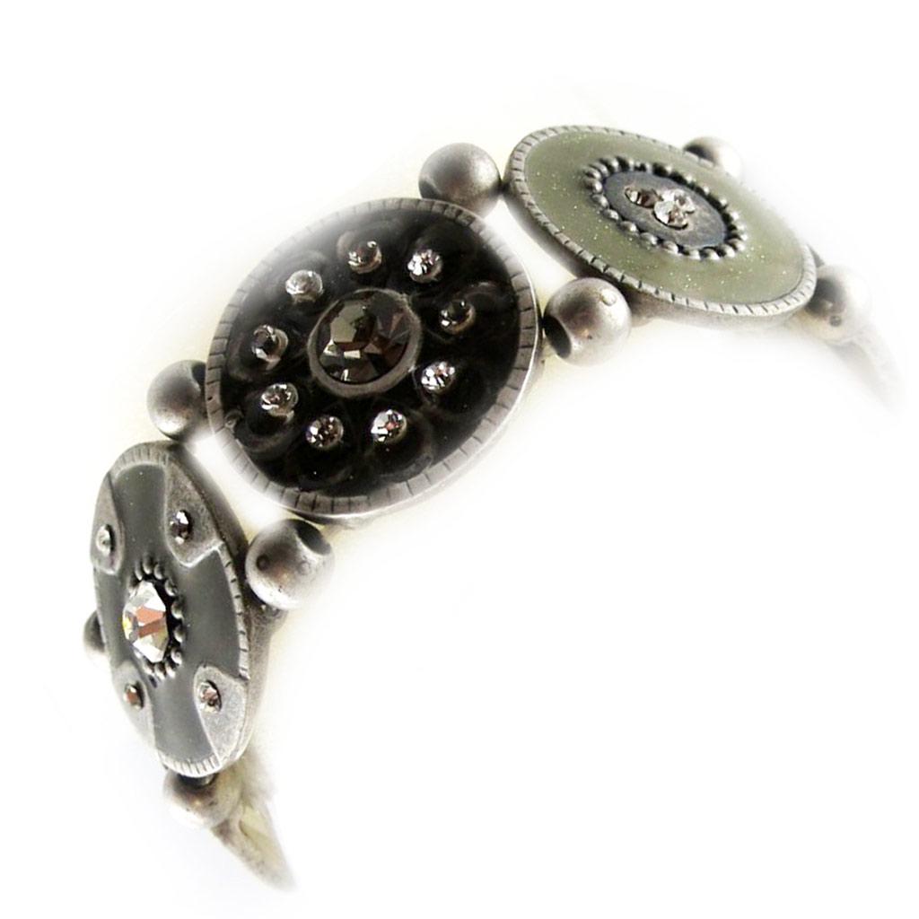 Les Trésors De Lily [E2563] - Gray 'Byzance' Designer Bracelet