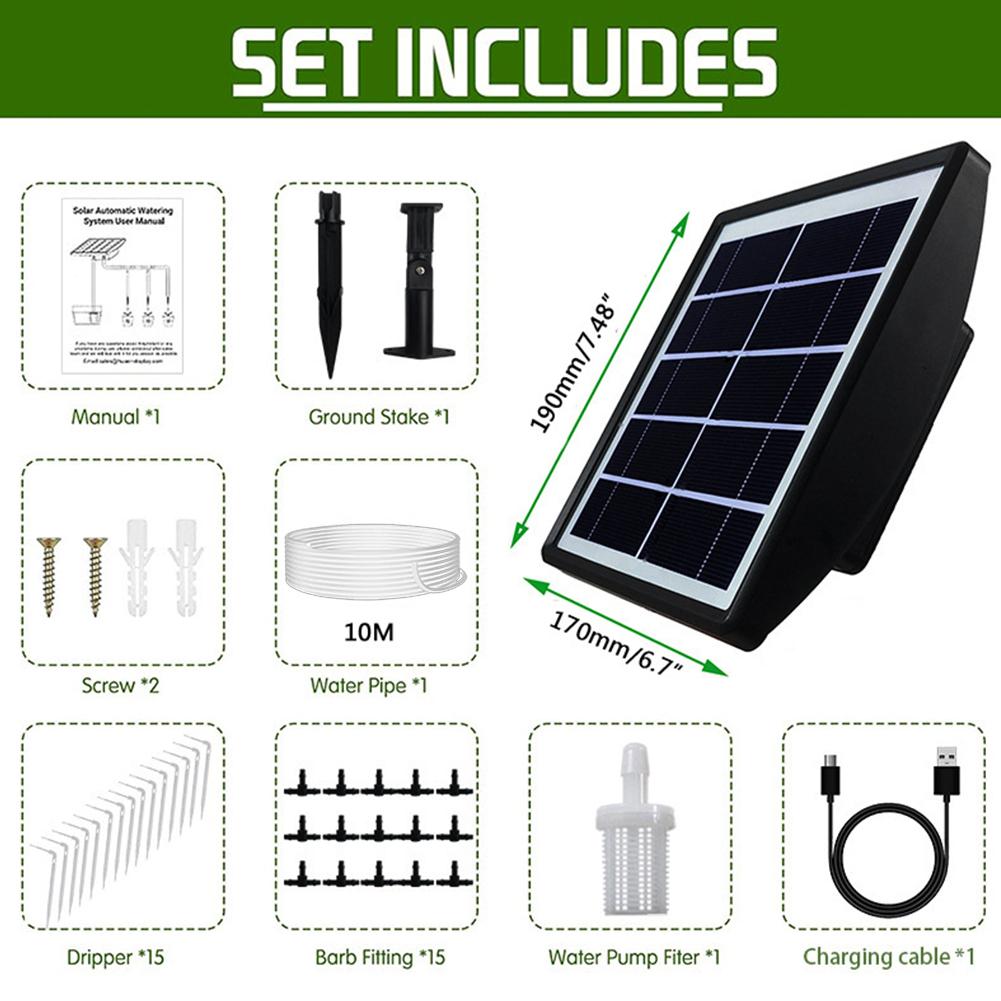 Комплект автоматической системы капельного орошения на солнечных батареях с таймером, интеллектуальное устройство автоматического полива для тепличных растений