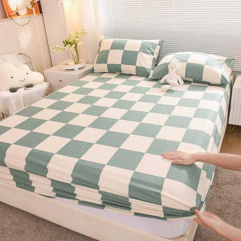 European Style Floral Pattern,100% Cotton,Bed Sheet With Elastic Band160x200,No Pillowcase,Soft Breathable,133x72 Fabric