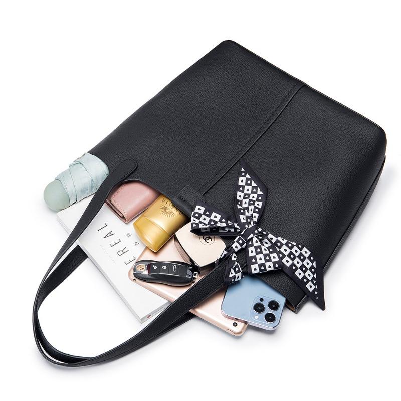 Genuine Leather Large Capacity Tote Bag Premium Women's Shoulder Top Layer Cowhide Commuter Bag