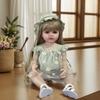 BZDOLL 55 CM 22 Inch Full Vinyl Body Reborn Baby Long Blond Hair Princess Girl Doll Toy Lifelike Princess Beautiful Bebe Bathe Toy Collectable Dolls