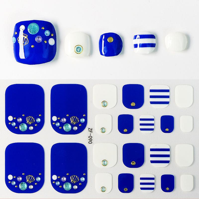 Наклейки на ногти с 3D-ромбовидным узором: Водостойкий, долговечный, отбеливающий для ног