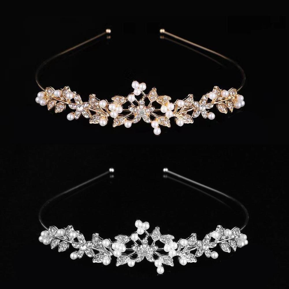 2pcs Sparkling Rhinestone Queen Crown Bride Headdress Wedding Jewelry Birthday Party