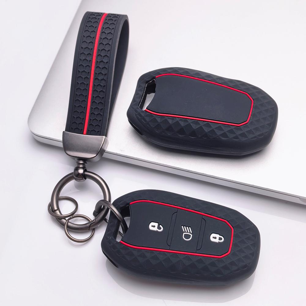 Чехол для брелока для Peugeot 3008 5008 208 308 408 508 4008 C1 с брелком, устойчивая к царапинам поверхность, ударопрочная конструкция, текстура с мягким захватом