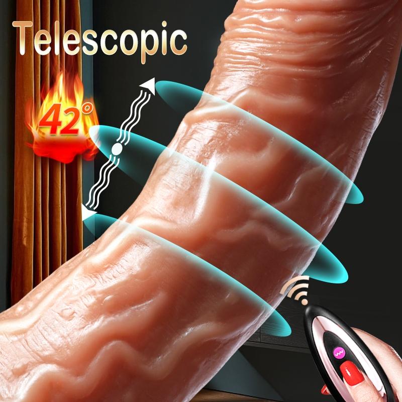 Телескопический вибратор-дилдо Пенис Вагина Анальная пробка Стимулятор Оргазм Мастурбатор Точка G Секс-машина Секс-игрушка для женщин Сексуальный Взрослый
