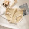 Bubble Mid High Waisted Underwear Knickers Women's Pure Cotton Friendly Bottom High Elasticity Lace Edge Pure Cotton Triangle Panties