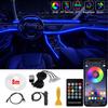 Салон автомобиля неоновый RGB светодиодный оптоволоконный светильник окружающего света с приложением управления звуком, несколько режимов, декоративная лампа для автоматической атмосферы