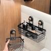 Suction Cup Hanging Kitchen Baskets Grid Design Draining Kitchen Garlic Organizer Space Saving Removable